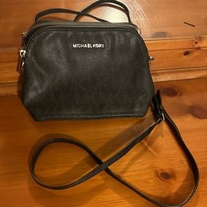 Michael Kors Black Logo Canvas Crossbody Handbag